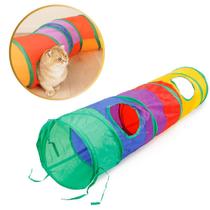Brinquedo Para Gatos Interativo Túnel Multi Entrada Colorido Dobrável e Portátil com Bolinha Brinquedo Para Gatos Interativo Túnel Multi Entrada Colorido Dobrável e Portátil com Bolinha