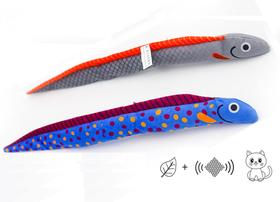 Brinquedo para gatos MIAOXSEN Plush Fish com Catnip & Crinkle para gatos domésticos