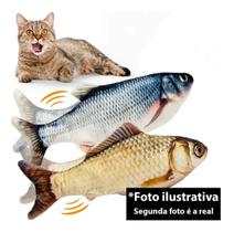 Brinquedo Para Gatos Peixe Pelúcia Eletrônico Movimenta Mexe calda