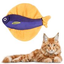 Brinquedo Para Gatos Pelúcia Modelo Peixe Com Apito Interativo