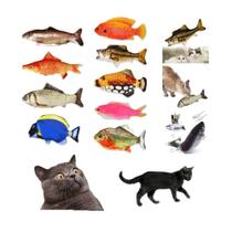 Brinquedo para gatos Pelucia Plush Peixe Se Mexe Usb