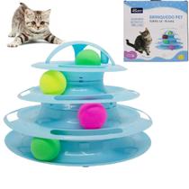 Brinquedo Para Gatos Pet Torre de Trilhas 3 Níveis Bolinhas