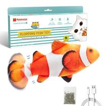 Brinquedo para gatos Potaroma Flopping Fish com videira prateada e erva-dos-gatos 10,5 cm Brinquedo para gatos Potaroma Flopping Fish com videira prateada e erva-dos-gatos 10,5 cm