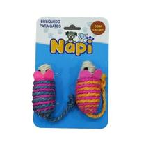Brinquedo Para Gatos Sisal Catnip Kit dois Ratinhos