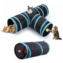 Brinquedo Para Gatos Túnel Labirinto Dobrável Kit 2 80+30cm