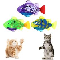 Brinquedo para Gatos XEYOW Robo Fish com LED - 3 Unidades - Natação na Água