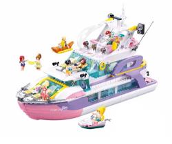 Brinquedo para menina, iate das amigas com 1108 peças para montar