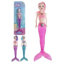 Brinquedo Para Meninas Infantil Coleção Boneca Amy Sereia Com Luz 27cm - Art Brink