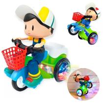 Brinquedo Para Meninos Triciclo Com Led Som Gira 360 Graus