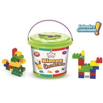 Brinquedo Para Montar Balde Blocos Escolares 30 Peças Brinquedo Para Montar Balde Blocos Escolares 30 Peças