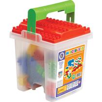 Brinquedo para montar balde c/blocos 110 pecas merco toys