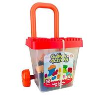 Brinquedo Para Montar Balde Carrinho De Puxar 50Pcs