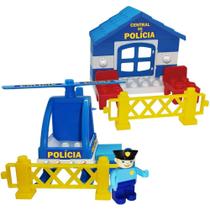 Brinquedo para Montar Brincando de Polícia com Helicóptero e Blocos Brinquedo para Montar Brincando de Polícia com Helicóptero e Blocos