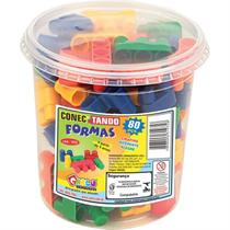 Brinquedo para Montar Conectando Formas 80 Pecas - Carlu