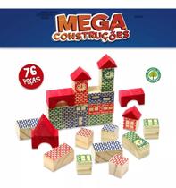Brinquedo Para Montar Mega Construções 76 Peças Pais e Filhos Brinquedo Para Montar Mega Construções 76 Peças Pais e Filhos