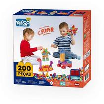 Brinquedo Para Montar Monta Mais Blocolândia Click Com 200 Peças Coloridas