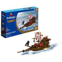 Brinquedo para Montar Piratas Barco 4 em 1 com 297 Peças Brinquedo para Montar Piratas Barco 4 em 1 com 297 Peças