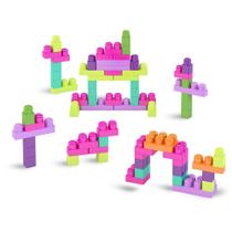 Brinquedo para Montar Super Caixa Divertida Rosa 90 Peças