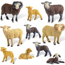 Brinquedo para ovelhas Skylety Merino, figuras de ovelha, PVC, 10 unidades Brinquedo para ovelhas Skylety Merino, figuras de ovelha, PVC, 10 unidades