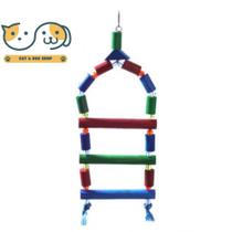 Brinquedo Para Passaros Escada 3x1 Miçanga E Madeira 3p Medio