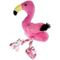 Brinquedo Para Pet Flamingo De Pelúcia Com Corda + Som
