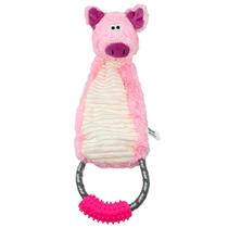 Brinquedo Para Pet Porco De Pelúcia Com Puxador + Corda e Som