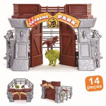 Brinquedo Parque Dos Dinossauros Extreme Com Portal + Cercas + Dinossauros