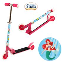 Brinquedo Patinete Ariel Infantil Menina 2 Rodas Rosa