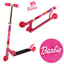Brinquedo Patinete Barbie Infantil Menina 2 Rodas Rosa