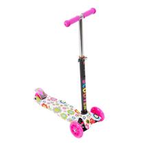 Brinquedo Patinete Infantil Estampados 4 Rodas de PU Led