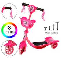 Brinquedo Patinete Infantil L.O.L Scooter 3 Rodas c Cesta