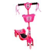 Brinquedo Patinete Infantil Minnie Mouse 3 Rodas Com Luz E S