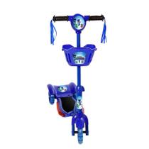 Brinquedo Patinete Infantil PJ Mask 3 Rodas Com Luz E Som E Cestinha Azul Art Brink