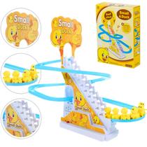 Brinquedo Patinho Escorregador Pista Musical Pato montanha Russa Escada Tobogã Rampa com Luz