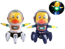 Brinquedo Pato Aranha Astronauta Musical á Pilha com Luzes e Sons