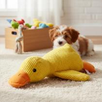 Brinquedo Pato Interativo Pet Com Som Pelúcia Premium 25cm Amarelo Pato