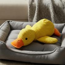Brinquedo Pato Interativo Pet Pelúcia Premium Grande 42cm Amarelo Pato