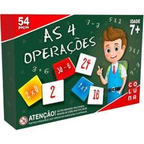 Brinquedo Pedagógico as 4 Operações 54 Peças com Cards Coluna