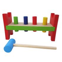 Brinquedo Pedagógico Bate Pinos Com Martelo Educativo