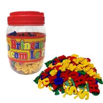 Brinquedo Pedagógico Brincando Com Letras Pote 173 peças - Pais E Filhos