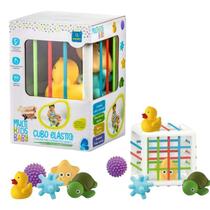 Brinquedo Pedagógico Cubo Elástico Sensorial Com Bichinhos Para Bebês - Multikids