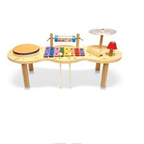 brinquedo pedagógico educativ mini bateria percussão madeira