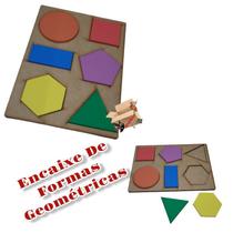 Brinquedo Pedagógico Educativo Em Madeira Encaixe De Figuras Geométricas - RafaBox