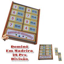 Brinquedo Pedagógico Educativo Em Madeira Estojo Dominó De Operações Premium