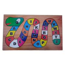 Brinquedo Pedagógico Educativo Em Madeira Quebra Cabeça Cobra Alfabeto Ou Números