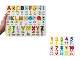 Brinquedo Pedagógico Educativo Kit Alfabeto Bilíngue e Números