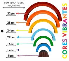 Brinquedo Pedagógico Educativo Montessori Arco Íris Colorido