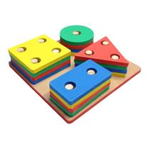 Brinquedo Pedagógico Educativo Montessori Em Madeira Escolha o Seu: Formas Geométricas - BH Mania De Brincar