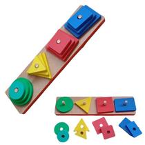 Brinquedo Pedagógico Educativo Montessori Em Madeira Escolha o Seu: Formas Geométricas
