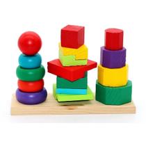 Brinquedo Pedagógico Educativo Pirâmide - Vivi Wood Toy